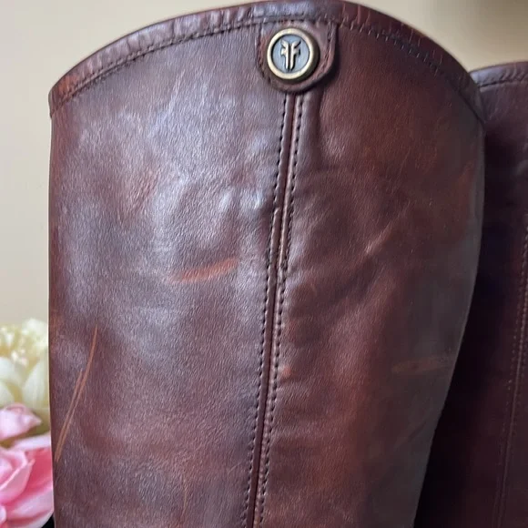 New FRYE Mellisa button cognac boots - Picture 3 of 13